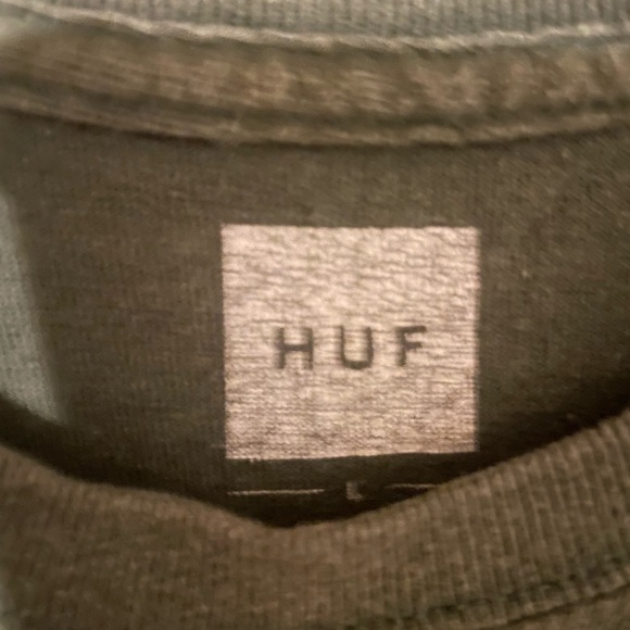 Huf Dark Green Rose graphic T Shirt - Picture 3 of 4
